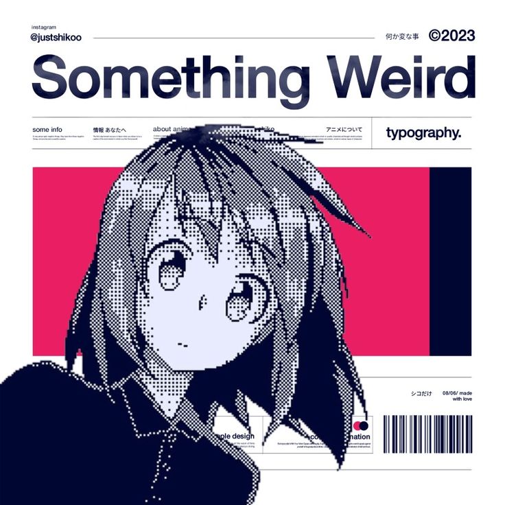 Halftone anime typography poster